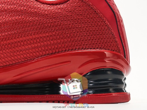 Nike Shox Laufschuhe in Rot mit schwarzen Fersensäulen 3