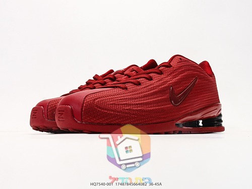 Nike Shox Laufschuhe in Rot mit schwarzen Fersensäulen 5