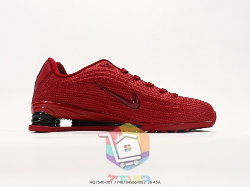 Nike Shox Laufschuhe in Rot mit schwarzen Fersensäulen 8
