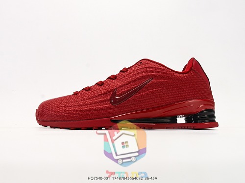 Nike Shox Laufschuhe in Rot mit schwarzen Fersensäulen