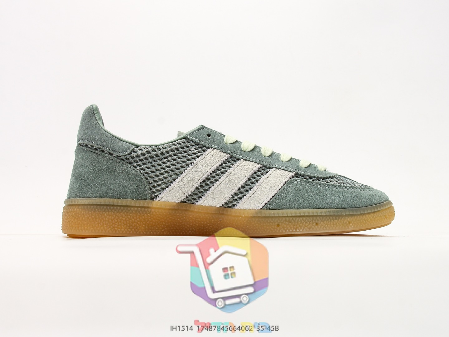adidas Sneaker in grünem Wildleder und Mesh mit Gummisohle