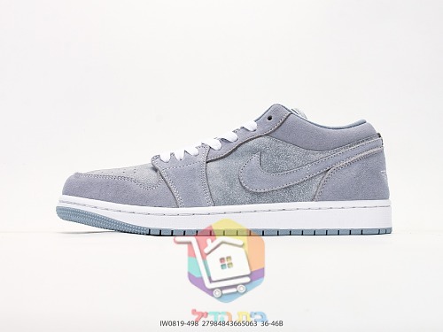 Nike Air Jordan 1 Low Sneaker in grauem Wildleder 9