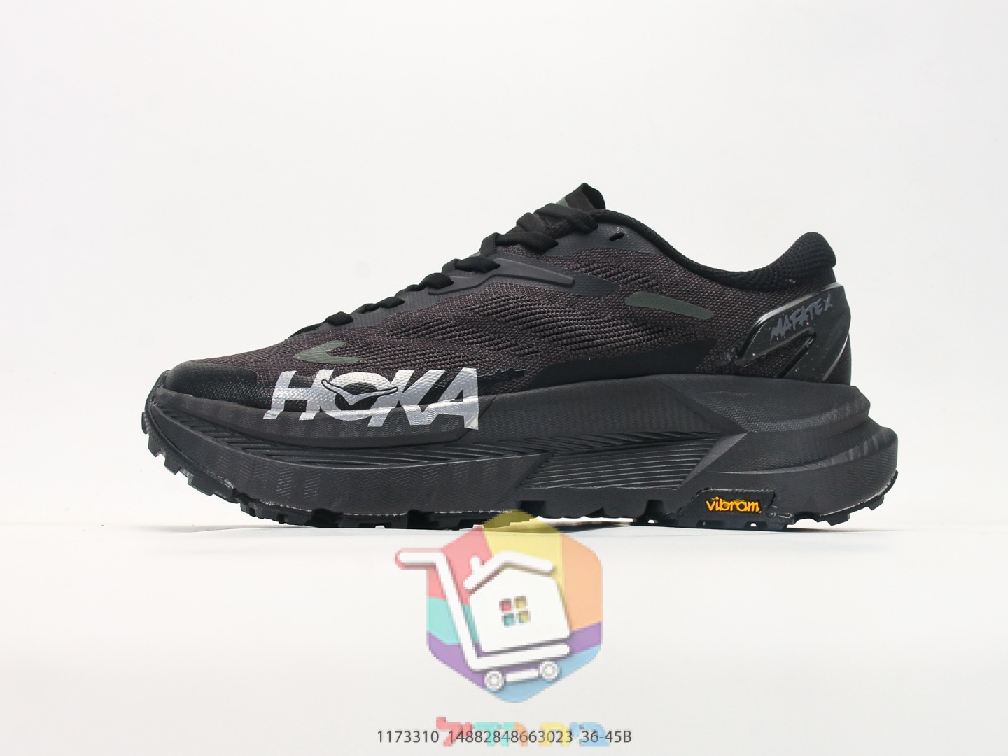 HOKA Mafate X Trailschuhe in Schwarz mit Vibram-Sohle