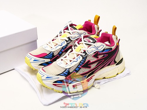 Off-White Laufschuhe mit gelber Profilsohle 9