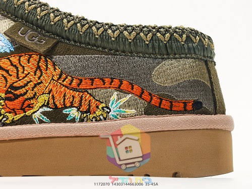 UGG Hausschuhe mit Leopardenstickerei auf Camouflage 12