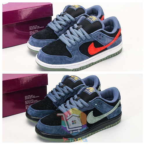 NIKE SB Dunk Low Pro Sneaker in blauem Wildleder 19