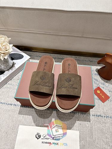 Plateau-Sandalen Loro Piana Summer Walk mit breitem Riemen 32