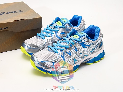 ASICS GEL-Nimbus 16 Laufschuhe in Weiß und Blau 9