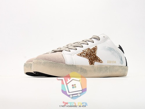 Golden Goose Super-Star Sneaker mit goldenem Glitzerstern 4