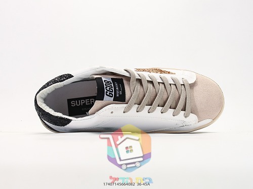 Golden Goose Super-Star Sneaker mit goldenem Glitzerstern 6