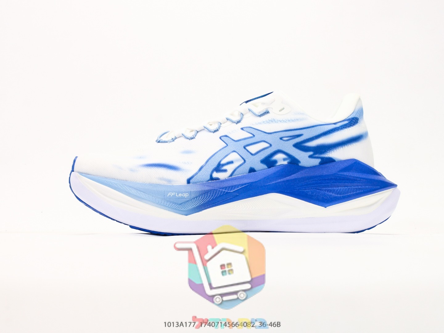 ASICS Laufschuhe mit blauem Spritzer-Print