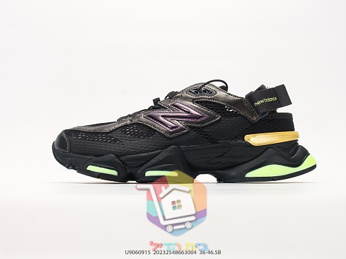 Sneaker New Balance 9060 in Schwarz mit lila Logo