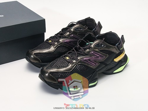 Sneaker New Balance 9060 in Schwarz mit lila Logo 10