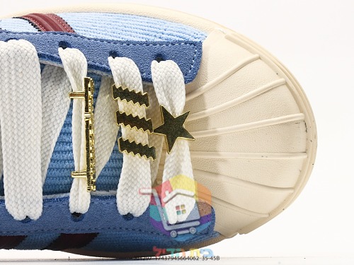 Sneaker adidas Superstar aus Cord in Hellblau und Bordeaux 2