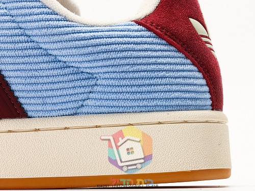 Sneaker adidas Superstar aus Cord in Hellblau und Bordeaux 3