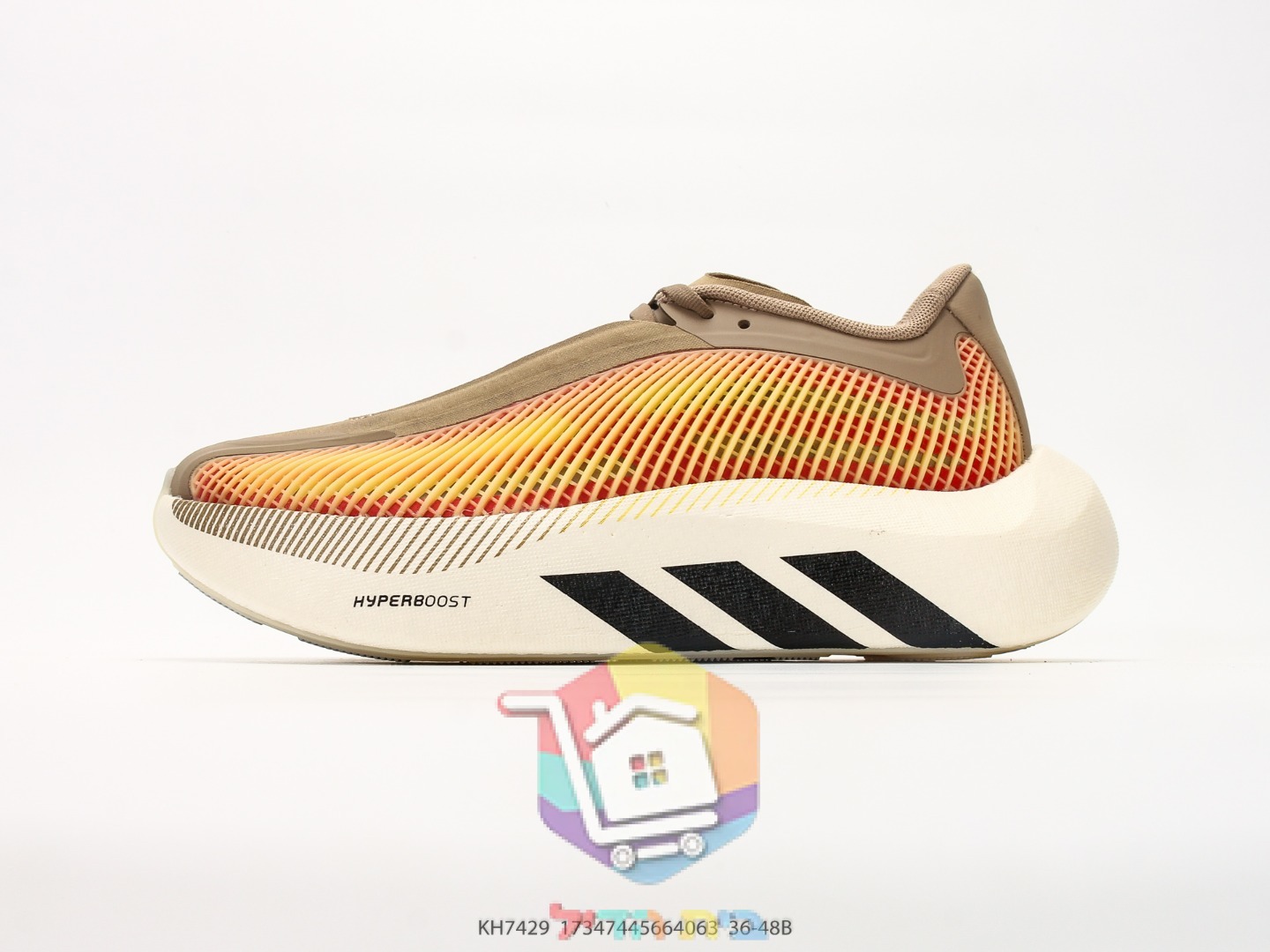 Laufschuhe adidas aus Strick mit Farbverlauf von Braun nach Orange