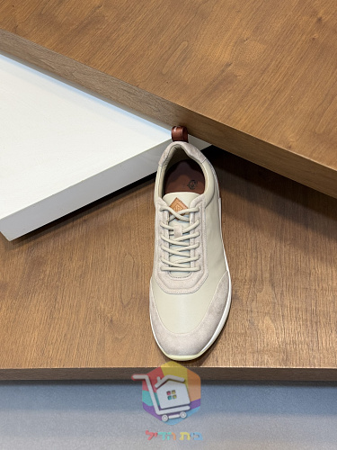Loro Piana Flexy Walk Schuhe aus Leder und Wildleder 28