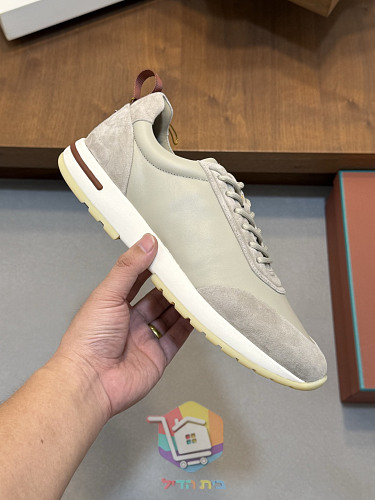 Loro Piana Flexy Walk Schuhe aus Leder und Wildleder 30