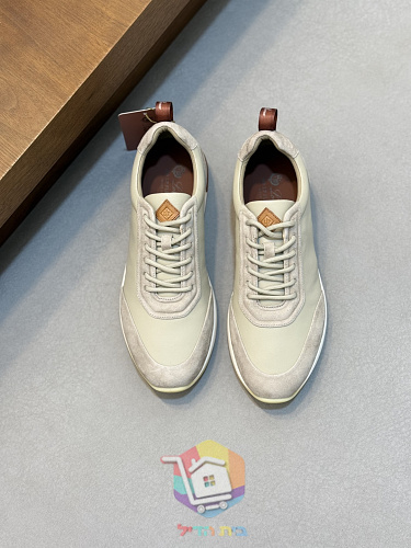 Loro Piana Flexy Walk Schuhe aus Leder und Wildleder 32