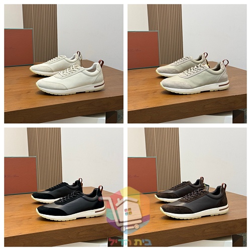 Loro Piana Flexy Walk Schuhe aus Leder und Wildleder 33