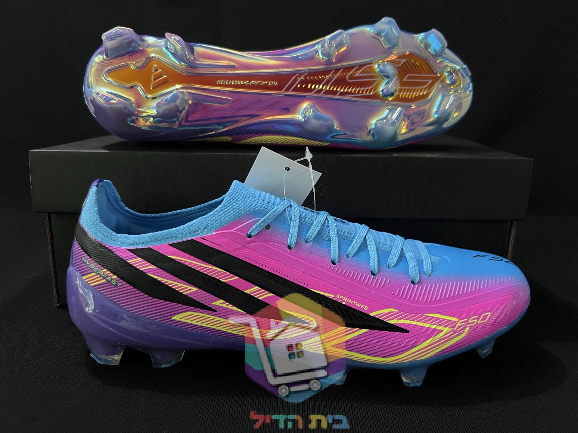נעלי כדורגל adidas F50 Elite, תכלת וורוד