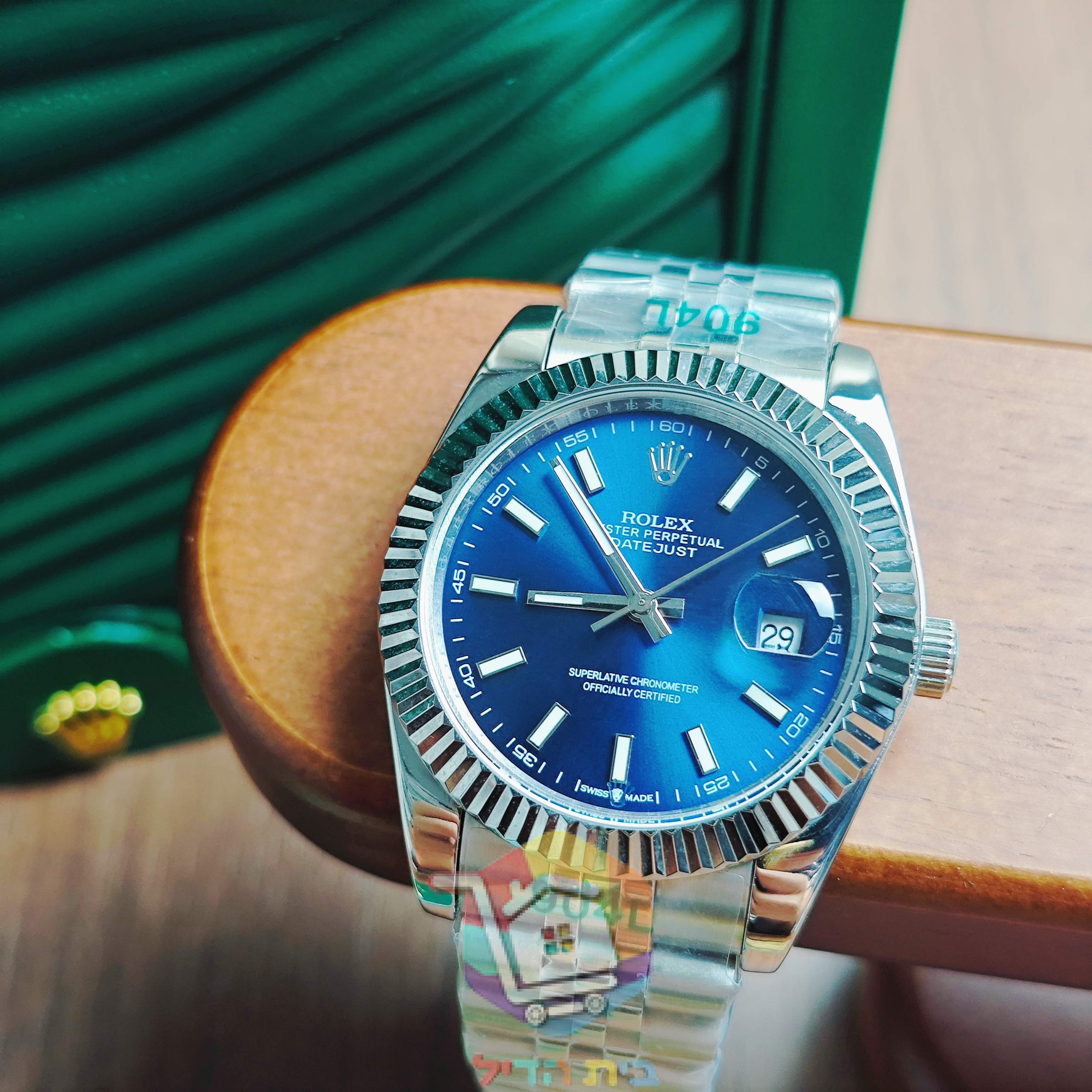 Rolex Datejust Uhr mit blauem Zifferblatt, 41 mm