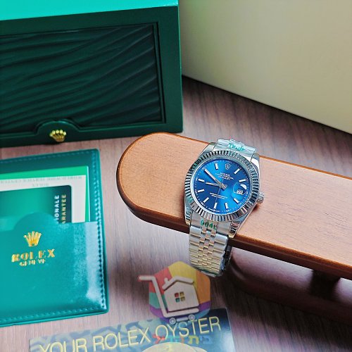 Rolex Datejust Uhr mit blauem Zifferblatt, 41 mm 4