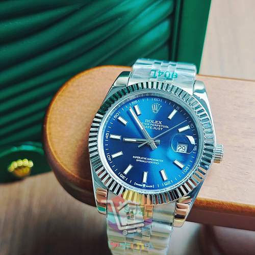 Rolex Datejust Uhr mit blauem Zifferblatt, 41 mm 5
