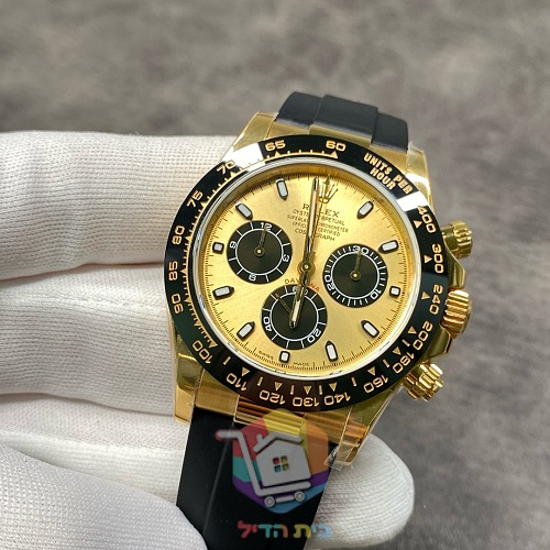 Rolex Daytona Uhr in Goldton mit Kautschukarmband, 40 mm 6