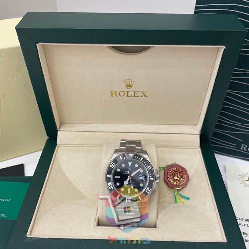 Rolex Submariner Uhr mit schwarzem Zifferblatt, 40 mm 6