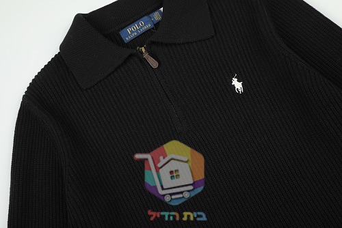 סוודר Polo Ralph Lauren וופל עם צווארון פולו ורוכסן, שישה גוונים 15