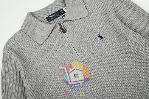 סוודר Polo Ralph Lauren וופל עם צווארון פולו ורוכסן, שישה גוונים 24
