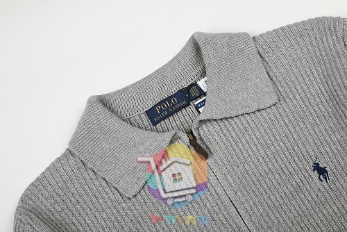 סוודר Polo Ralph Lauren וופל עם צווארון פולו ורוכסן, שישה גוונים 25