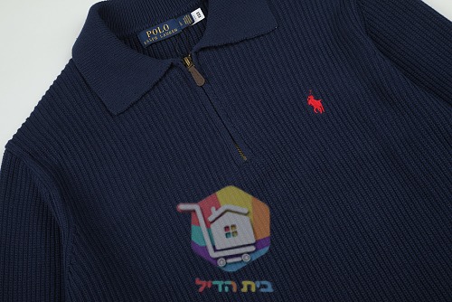 סוודר Polo Ralph Lauren וופל עם צווארון פולו ורוכסן, שישה גוונים 33