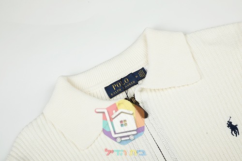 סוודר Polo Ralph Lauren וופל עם צווארון פולו ורוכסן, שישה גוונים 43