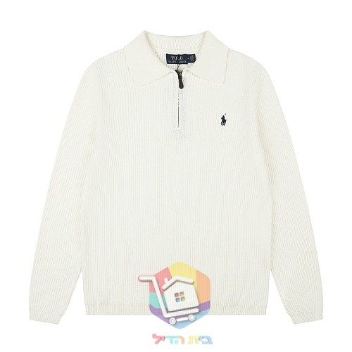 סוודר Polo Ralph Lauren וופל עם צווארון פולו ורוכסן, שישה גוונים 45