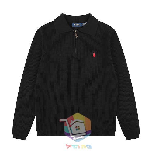 סוודר Polo Ralph Lauren וופל עם צווארון פולו ורוכסן, שישה גוונים 47
