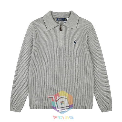 סוודר Polo Ralph Lauren וופל עם צווארון פולו ורוכסן, שישה גוונים 48