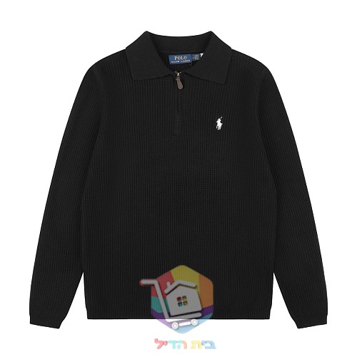 סוודר Polo Ralph Lauren וופל עם צווארון פולו ורוכסן, שישה גוונים 49