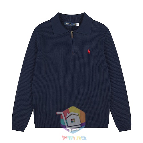 סוודר Polo Ralph Lauren וופל עם צווארון פולו ורוכסן, שישה גוונים 51