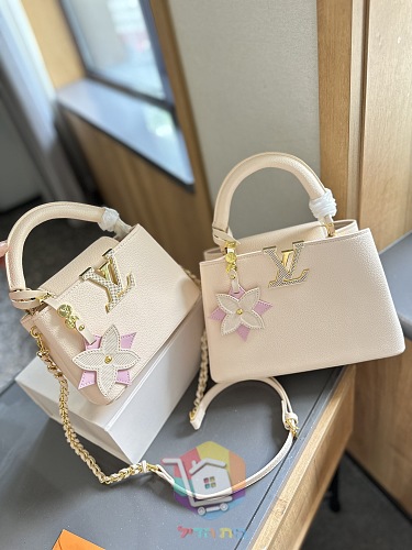 תיק Louis Vuitton Capucines עם תליון פרח ושרשרת, Mini או BB, חמישה צבעים, תמונה 5