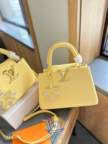 תיק Louis Vuitton Capucines עם תליון פרח ושרשרת, Mini או BB, חמישה צבעים, תמונה 8