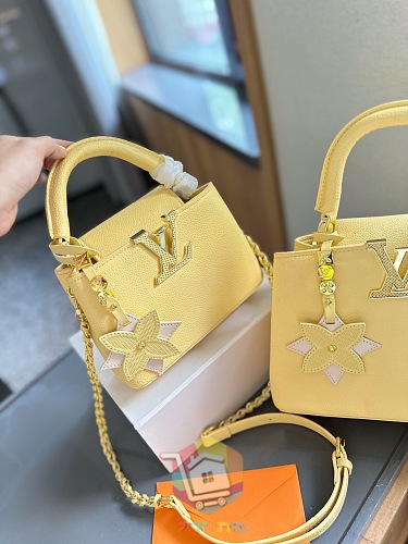 תיק Louis Vuitton Capucines עם תליון פרח ושרשרת, Mini או BB, חמישה צבעים, תמונה 9