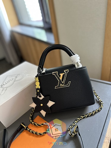 תיק Louis Vuitton Capucines עם תליון פרח ושרשרת, Mini או BB, חמישה צבעים, תמונה 22