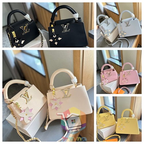 תיק Louis Vuitton Capucines עם תליון פרח ושרשרת, Mini או BB, חמישה צבעים, תמונה 28