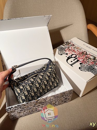 Schultertasche Dior mit Monogramm in Blau 12