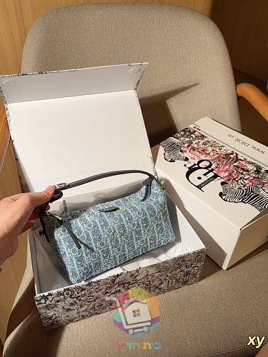 Schultertasche Dior mit Monogramm in Blau 18