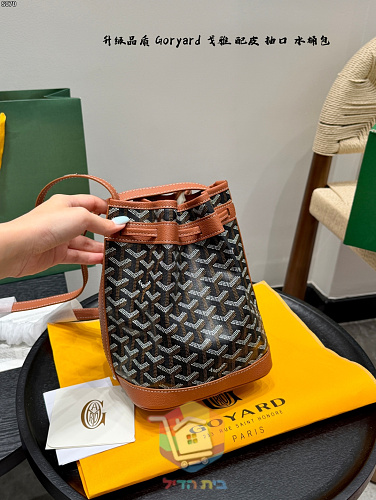 Goyard Beuteltasche mit Chevron-Print und Kordelzug 12