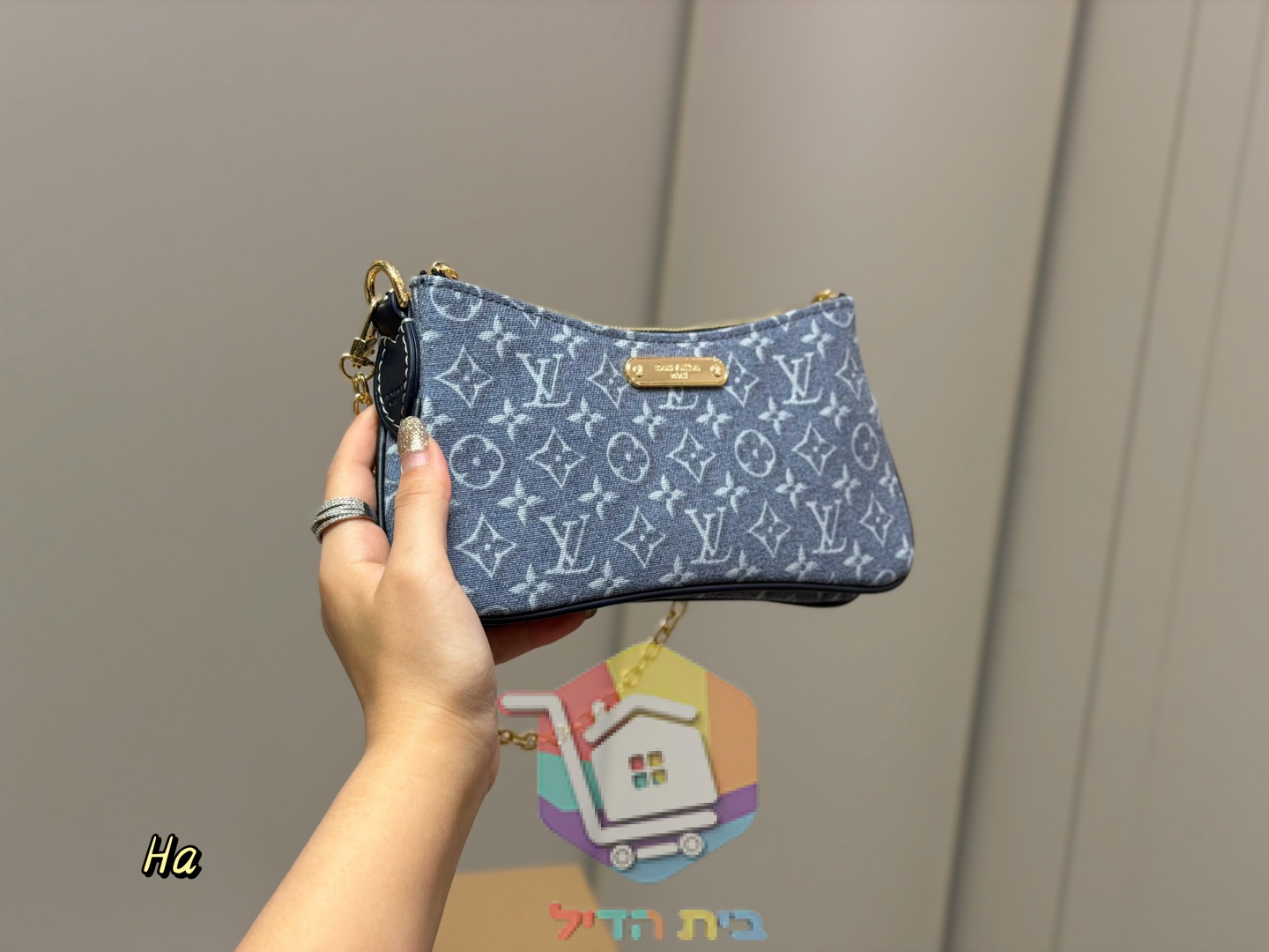 תיק Louis Vuitton בקנבס ג׳ינס, 20 ס"מ