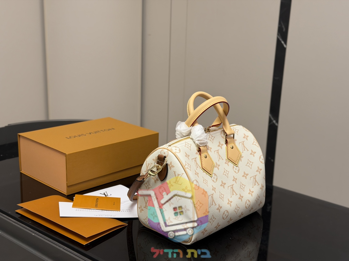 תיק Louis Vuitton Speedy בקנבס בהיר, 25 ס"מ